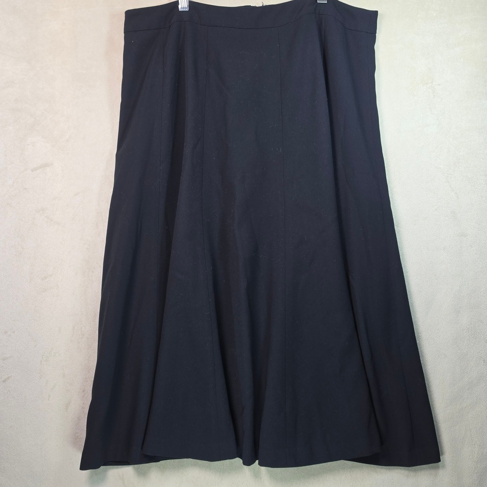 Covington Black A-Line Midi Skirt Lined Career Office Wear Size 16